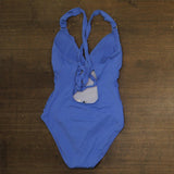Tommy Bahama Womens Pearl Lace-Back One Piece Swimsuit Paradiso Blue 10
