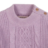 Hope & Henry Cotton Flutter Detail Sweater Dress Lavender Heather Purple 10