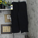 Jessica Simpson Women's Gauzy 100% Cotton Pull On Cropped Ankle Pants Black S
