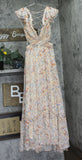 ASTR The Label Womens Woven Strappy Open Back Maxi Dress Pink Multi S