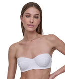 DKNY Womens Textured Molded Balconette Bikini Top DIMTS470 Soft White Texture XL