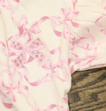 Kids Headquarters Girls Rhinestone Embroidered Ribbon Fleece Hoodie Pink 6