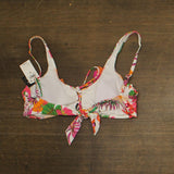 Bar III Womens Bermuda Babe Lace-up Bikini Swim Top MBBU25145 White Multi M