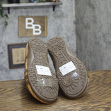 Bearpaw Layla II Gladiator Microsuede Floral Cork Open Toe Sandals Brown 9W