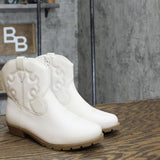 Cat & Jack Girls Youth Ashleigh Zipper Western Boots 87831699 Ivory Off White 2
