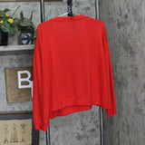 Jenni Womens Long-Sleeve Pajama Shirt Top 100173608MS Red XL