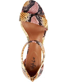 Style & Co Womens Paycee Two-Piece Dress Sandals Rainbow Snake Yellow 10W