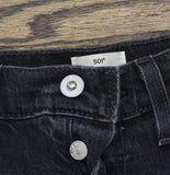 Levi's Womens Original 501 Straight Jeans Button Fly Studded Pocket Black 28x30