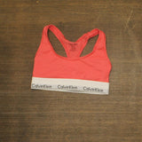 Calvin Klein Womens Lined Racerback Sports Bra Coral Pink Multi XS