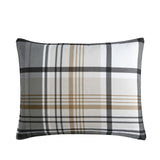 Eddie Bauer Comforter Set Reversible Normandy Plaid Gray Brown Full / Queen