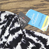 Swim Solutions Plus Size Blouson Underwire Tankini Swim Top Black / White 20W