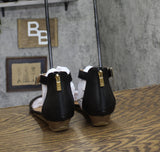 Kenneth Cole Womens Great Viber Faux Leather Wedge Wedge Sandals Black 8M