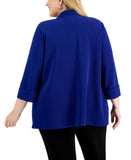Kasper Womnens Plus Size Open-Front Cardigan 10803166
