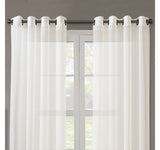 Regal Home Solid Grommet Top Sheer Single Curtain Panel Ivory Off White 50x95