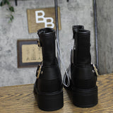 Universal Thread Womens Connor Harness Buckle Ankle Boots 90511576 Black 6M