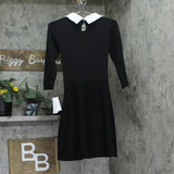 BCX Juniors Pearl-Collar 3/4 Sleeve Dress 1104M8M Black XS