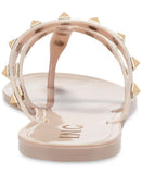 Inc International Concepts Womens Ellie Jelly Flat Sandals Nude Stud Brown 10M