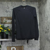 Hurley Womens Long Sleeve Zip Front Rashguard Black M