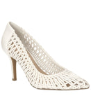 INC International Concepts Zitah Woven Pointed Toe Pumps White Woven 9M