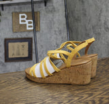 Style & Co. Womens Arloo Strappy Elastic Wedge Sandals Daffodil Yellow 11M