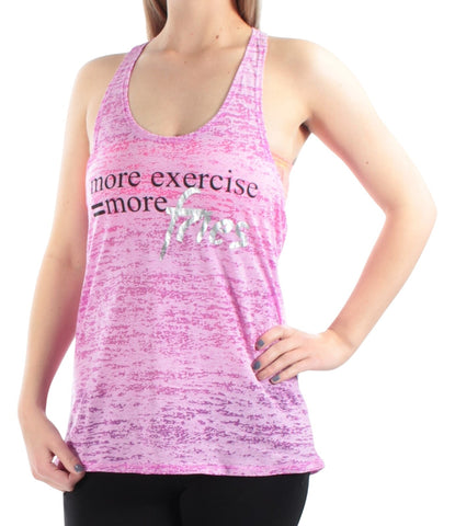 Material Girl Juniors Braided-Back Graphic Tank Top Blooming Lotus Purple XL