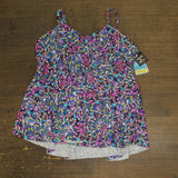 Swim Solutions Plus Printed Underwire Tankini Swim Top Dancing Colors Pink 16W