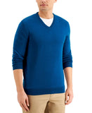 Club Room Men's Solid V-Neck Merino Wool Blend Sweater