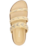 Arezzo Womens Mila Slip-On Flatform Sandals Natural Brown 7.5M