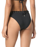 Michael Michael Kors Womens High Leg Bikini Swim Bottom MM04913 Black L