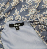 Trixxi Juniors Floral-Print Flutter-Sleeve Dress 26EF76VJII Blue Multi M