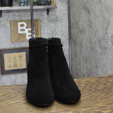 Bella Vita Womens Genuine Suede Leather Diaz Block Heel Bootie DIAZ Black 8.5M