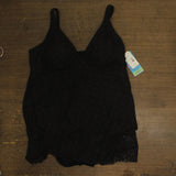 Swim Solutions Tummy Control Flyaway Lace Swimdress One Piece Swim Black 22W