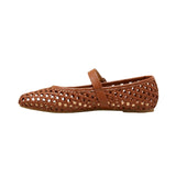 Universal Thread Womens Sylvia Woven Mary Jane Ballet Flats Cognac Brown 8M