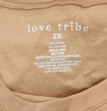 Love Tribe Crewneck Los Angeles 1992 Knit Pullover Sweatshirt Peach Orange 2X