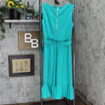 Guess Womens Tie Belt Sleeveless Knee Length Faux Wrap Dress CD2C13HT Green 4