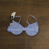 Salt + Cove Juniors Smocked Underwire Bikini Top Swim Cornflower Blue M