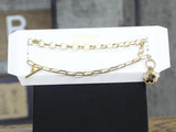 Catherine Malandrino 2 Pack Faceted Charm Chain Link Bracelets Gold Multi 7.5"