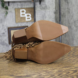 Universal Thread Womens Austin Fringe Western Ankle Boots 94463099 Tan Brown 8M