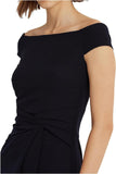 Lauren Ralph Lauren Crepe Off-The-Shoulder Dress Lighthouse Navy 6 253863510002