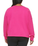 Calvin Klein Performance Plus Size Logo Fleece Crewneck Sweatshirt Pink 1X