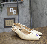 A New Day Womens Milan Pearl Slingback Heels 92611221 Ivory Off White 6M