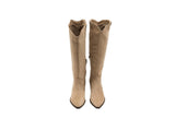 DV Dolce Vita Womens Kit Western Knee High Cowboy Boot Faux Suede Stone Brown 8M