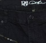 DG2 by Diane Gilman Womens Sequin Straight Leg Jeans Black 16W Tall