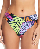 Bar III Palm Prowl High Leg Bikini Bottom MBPP24541 Black Multi S