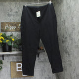 Calvin Klein Womens Ponte Cropped Straight Pants 44B690G Black L