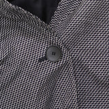 AK Anne Klein Stretch Wool 1-Button Lightweight Blazer Jacket Black Gingham 16