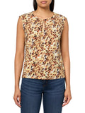 Kasper Womens Plus Size Printed Extended Shoulder Keyhole Blouse Brown Multi 1X