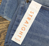 Gogo Jeans Distressed Frayed Straight-Leg Jeans Medium White Wash Blue 20W