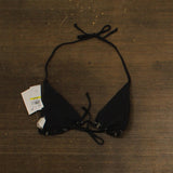 Becca Sheen Triangle Bikini Top with Contrast Seaming 109057 Black M