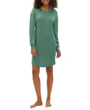 Gap Body Women's Henley Dorm Long-Sleeve Sleepshirt G1062XDLMA Boggy Green L